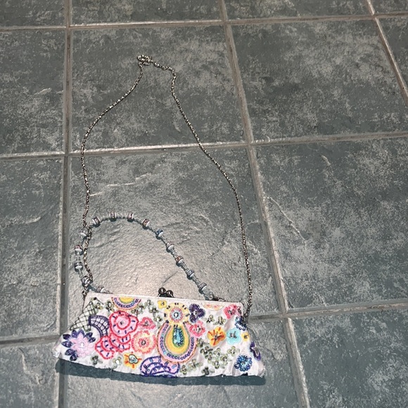VINTAGE Fashion Express white multi colored sequins beaded bag - Picture 5 of 6